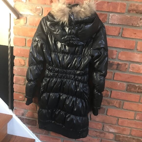 RUDSAK Down Hood Puffer Parka Winter Coat Vest  Raccoon Fur Collar Jacket Zip XS - Picture 3 of 16